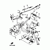 Схема вузла: Підніжки та підставка Yamaha XT350 XT350