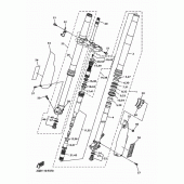 Схема вузла: Вилка передньої осі Yamaha WR250 WR250F
