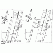 Схема узла: Вилка передней оси Yamaha XJR1200