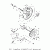 Схема узла: Заднее колесо Yamaha XV1700 Road Star Silverado