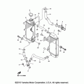 Схема вузла: Радіатор та Патрубок системи охолодження Yamaha YZ450F YZ450FX