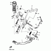 Схема вузла: Задній гальмівний циліндр Yamaha XT600 XT600