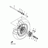 Схема вузла: Заднє колесо (for spoke wheel) Yamaha XVS1100 V-Star Classic