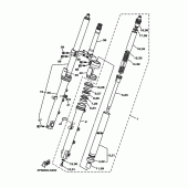 Схема вузла: Вилка передньої осі Yamaha TDM900