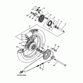 Схема вузла: Заднє колесо Yamaha XT225 XT225