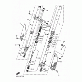 Схема вузла: Вилка передньої осі Yamaha YZ250 YZ250FX