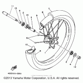Схема узла: Переднее колесо Yamaha WR250 WR250Z