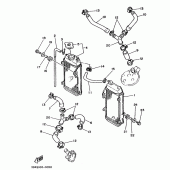 Схема узла: Радиатор и Патрубок системы охлаждения Yamaha YZ125