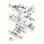 Схема вузла: Задній важіль та підвіска Yamaha TTR125 TT-R125