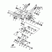 Схема вузла: Задній важіль та підвіска Yamaha TTR230 TT-R230