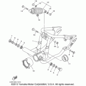 Схема вузла: Задній важіль та підвіска Yamaha XVS650 V-Star Custom