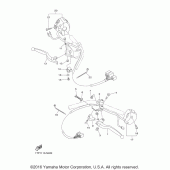 Схема вузла: Пульт управління рульовий та Важіль Yamaha XVS950 Bolt