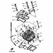 Схема вузла: Головка циліндра Yamaha XT350 XT350