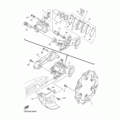 Схема вузла: Задній гальмівний супорт Yamaha YZ250 YZ250