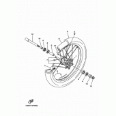Схема вузла: Переднє колесо Yamaha YZ250 YZ250