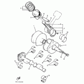 Схема узла: Коленчатый вал и Поршень Yamaha VMX12 V-MAX
