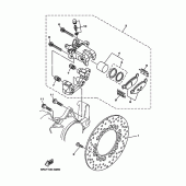 Схема вузла: Задній гальмівний супорт Yamaha YP400 Majesty