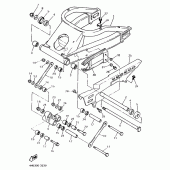 Схема вузла: Задній важіль та підвіска Yamaha YZF750 YZF750