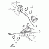 Схема вузла: Пульт управління рульовий та Важель Yamaha TT600