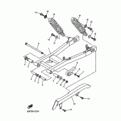 Схема вузла: Задній важіль та Підвіска Yamaha XVS125 Drag Star