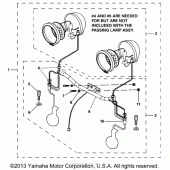 Схема вузла: Комплект ліхтарів ближнього Yamaha XV1700 Road Star Silverado