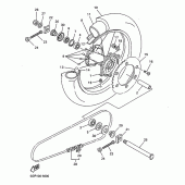 Схема узла: Заднее колесо Yamaha YZ400