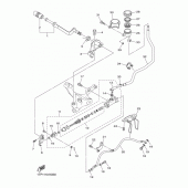 Схема вузла: Задній гальмівний циліндр Yamaha XVS950 XV950 R-Spec