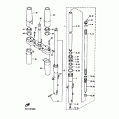 Схема узла: Вилка передней оси Yamaha XVZ1300 Royal Star Midnight Venture