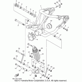 Схема вузла: Задній важіль та підвіска Yamaha XVS1100 V-Star Custom