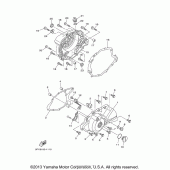 Схема узла: Крышки картера (1) Yamaha TW200
