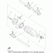 Схема узла: Копирный вал и Вилки Yamaha XVS650 V-Star Classic
