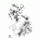 Схема вузла: Распредвал и Цепь ГРМ Yamaha XV750 Virago