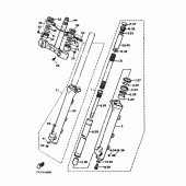 Схема узла: Вилка передней оси Yamaha XV1100 Virago
