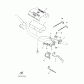 Схема узла: Пульт управления рулевой и Рычаг Yamaha YZ250 YZ250