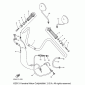 Схема вузла: Кермо та Тросики Yamaha XV250 Virago