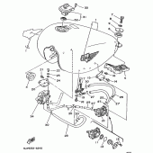 Схема вузла: Паливний бак Yamaha XV250 Virago