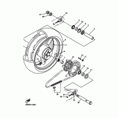 Схема вузла: Заднє колесо Yamaha YZF-R6/YZF600 R6