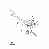 Схема вузла: Пульт управління рульовий та Важіль Yamaha YZ125