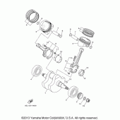 Схема узла: Коленчатый вал и Поршень Yamaha XVS1100 V-Star Classic Coast (Cast Wheel)
