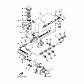 Схема узла: Задний тормозной цилиндр Yamaha XV1600 Wild Star
