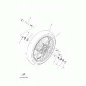 Схема вузла: Переднє колесо Yamaha XSR700/MTM690