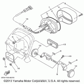 Схема узла: Задний фонарь (Стоп-сигнал) Yamaha XVS650 V-Star Custom