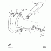 Схема узла: Выхлопная система Yamaha SZR660