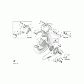 Схема вузла: Заднє колесо Yamaha XJR400