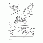 Схема вузла: Графіка та емблема Yamaha YZF-R6/ YZF600 R6 RaceBase