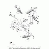 Схема вузла: Задній важіль та Підвіска Yamaha XVS950 Bolt