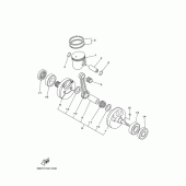 Схема вузла: Колінчастий вал та Поршень Yamaha YZ250 YZ250