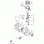 Схема вузла: Коленчатый вал и поршень Yamaha XJ600 Diversion (S-TYPE)