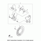 Схема вузла: Задній гальмівний супорт Yamaha XVS950 Bolt