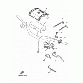 Схема вузла: Пульт управління рульовий та Важіль Yamaha YZ250 YZ250X